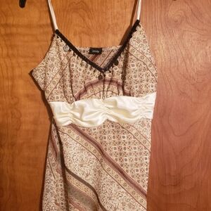 Vanity Women's Cream and Brown Patterned Camisole